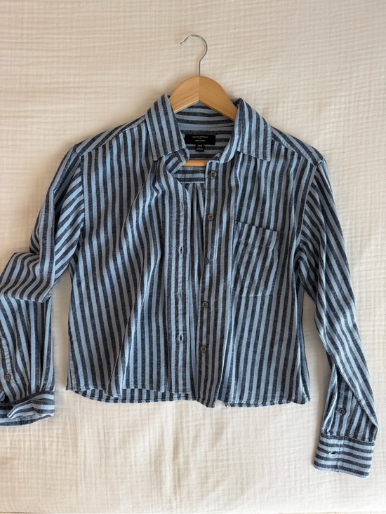 Banana Republic Tops - Banana Republic Blue and Black Striped Button-Down Shirt